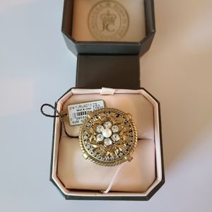 Juicy Couture Round Crystal and Pearl Ring